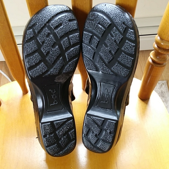 NWOT B.O.C. Concept Patent Leather Wedge Chunky Heel Mules Clogs 8M Black Glossy - Picture 12 of 15